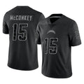 Ndoa LA.Chargers #15 Ladd McConkey Player Black Limited Reflective Home Game Stitched Jerseys