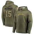 Ndoa LA.Chargers #15 Ladd McConkey Player Salute to Service  Olive Hoodies Game Stitched Jerseys