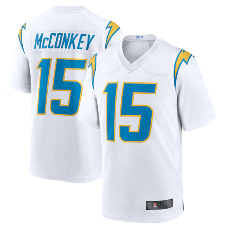 Ndoa LA.Chargers #15 Ladd McConkey White Game Jersey Stitched Jerseys
