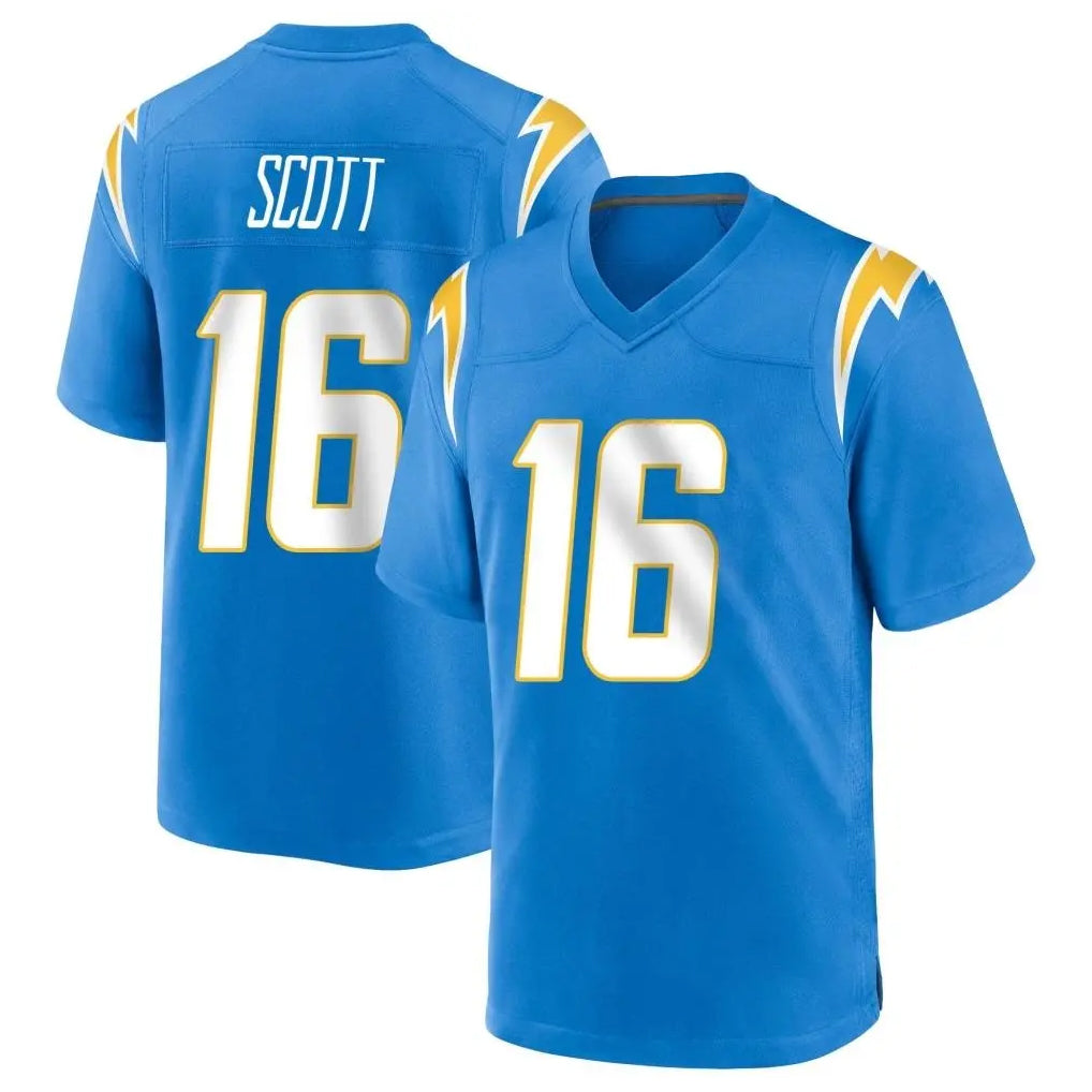 Ndoa LA.Chargers #16 J.K. Scott Player Blue Home Game Stitched Jerseys