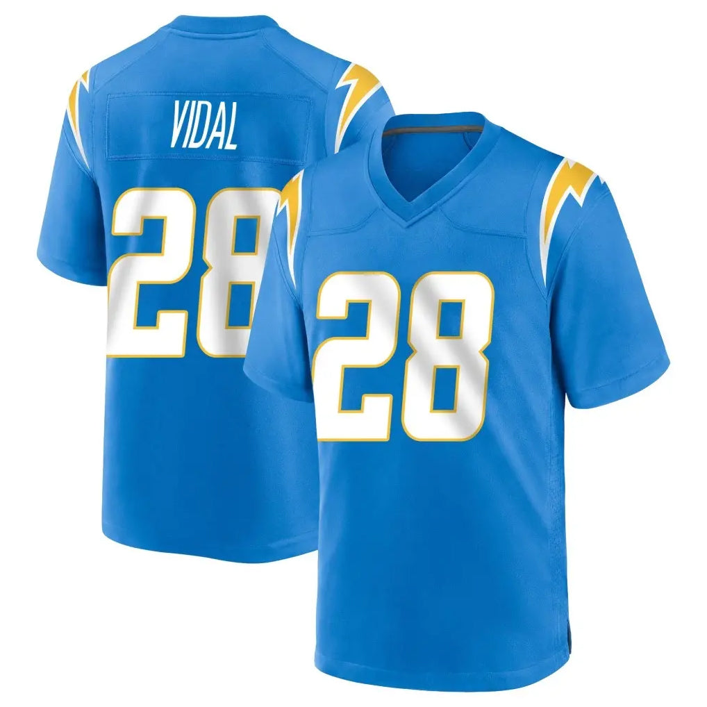 Ndoa LA.Chargers #28 Kimani Vidal Player Blue Home Game Stitched Jerseys