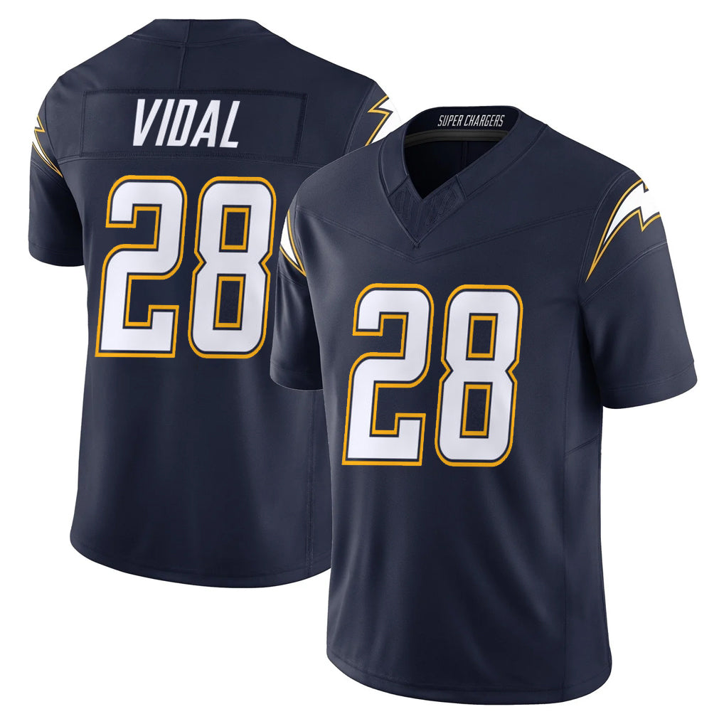 Ndoa LA.Chargers #28 Kimani Vidal Player Navy Vapor F.U.S.E. Limited Home Game Stitched Jerseys