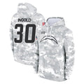 Ndoa LA.Chargers #30 Alec Ingold Player Arctic Camo Salute to Service Hoodies Limited Game Stitched Jerseys