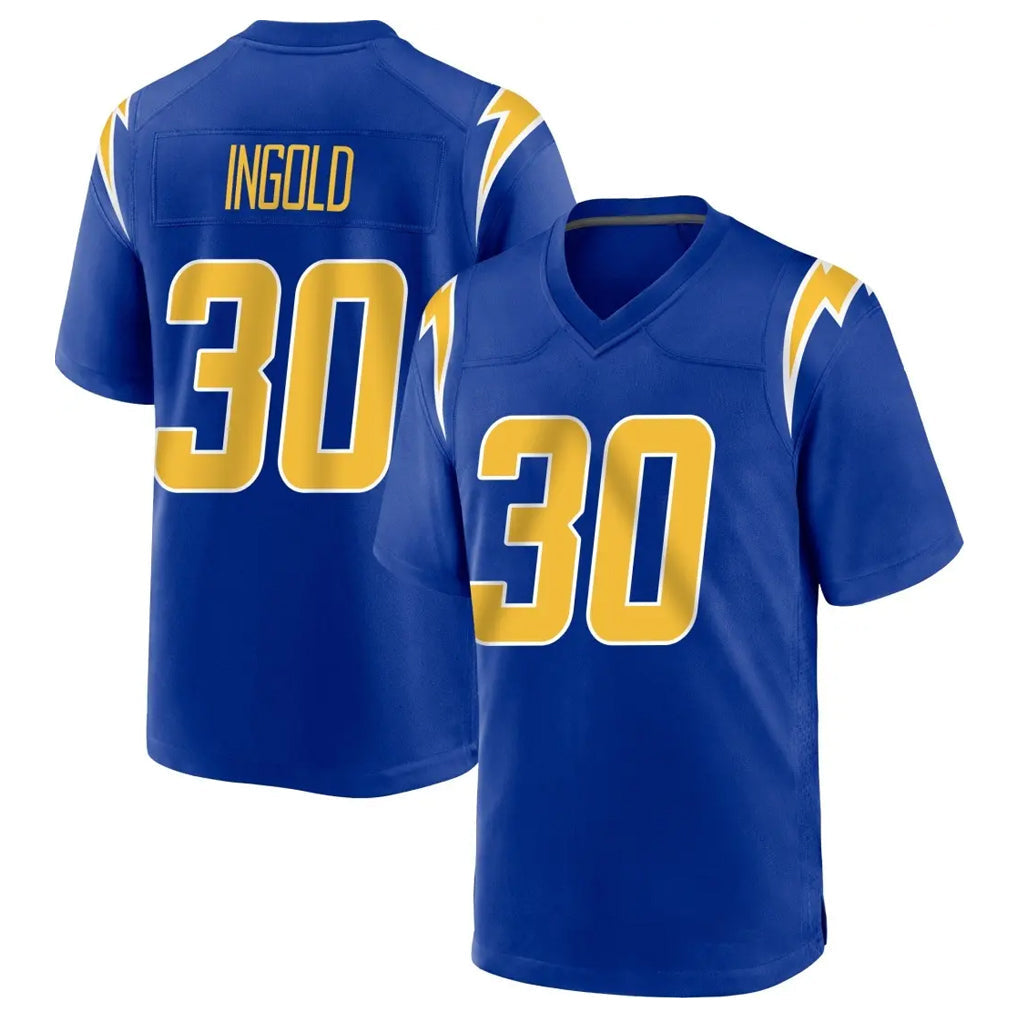 Ndoa LA.Chargers #30 Alec Ingold Player Royal Home Game Stitched Jerseys