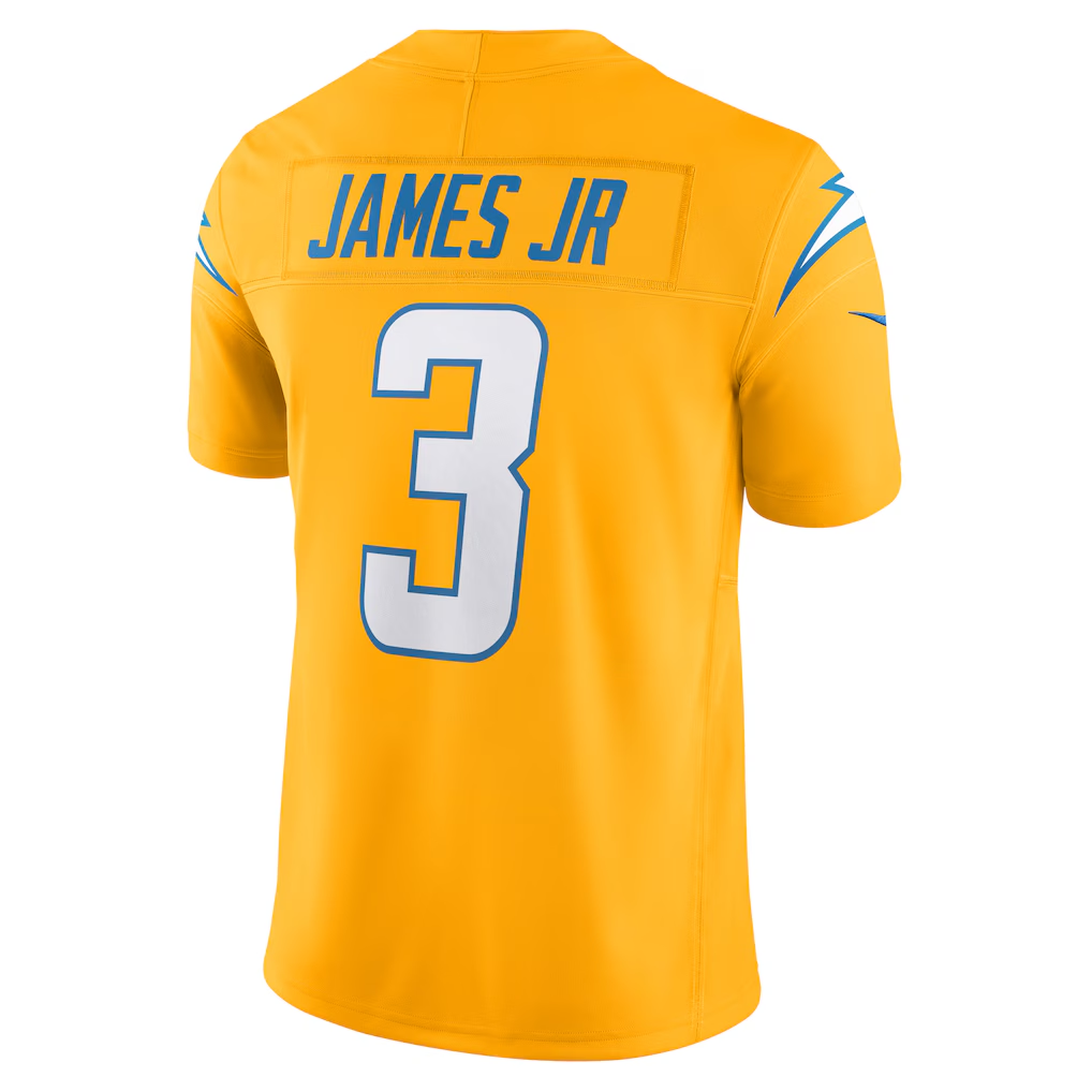 Ndoa LA.Chargers #3 Derwin James Jr. Gold Alternate Charger Power Vapor F.U.S.E. Limited Stitched Jerseys