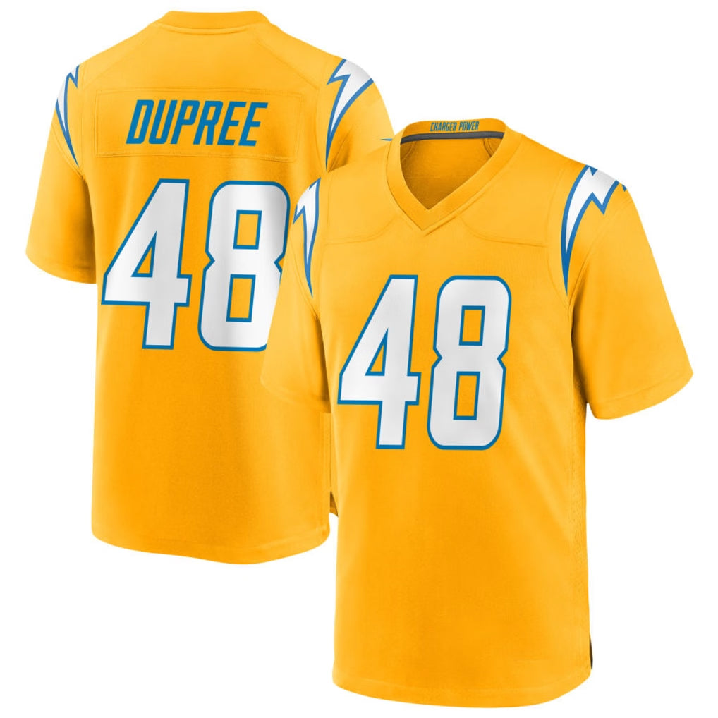 Ndoa LA.Chargers #48 Bud Dupree Player Gold Home Game Stitched Jerseys