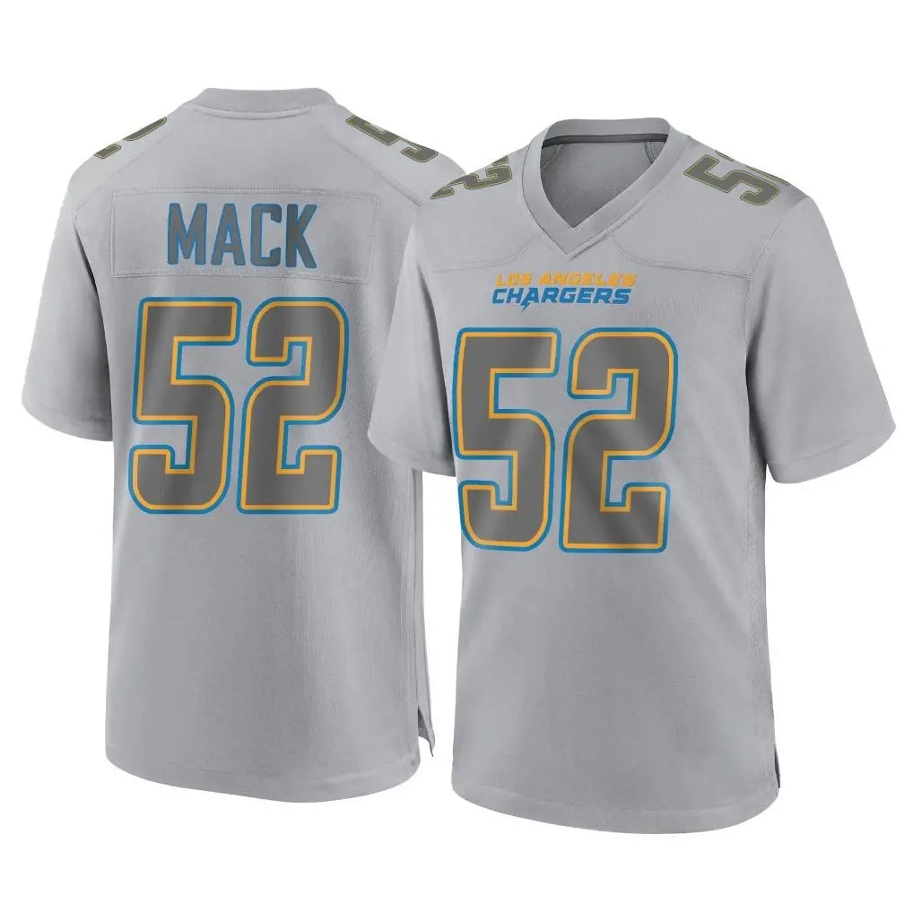 Ndoa LA.Chargers #52 Khalil Mack Player Gray Atmosphere Fashion Home Game Stitched Jerseys