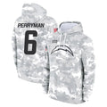 Ndoa LA.Chargers #6 Denzel Perryman Player Arctic Camo Salute to Service Hoodies Limited Game Stitched Jerseys