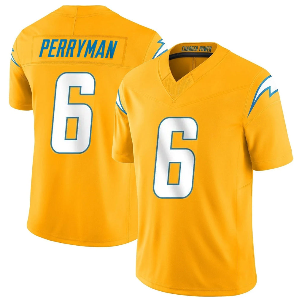 Ndoa LA.Chargers #6 Denzel Perryman Player Gold Limited Vapor F.U.S.E. Home Game Stitched Jerseys