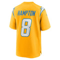 Ndoa LA.Chargers #8 Omarion Hampton Gold Alternate Charger Power Game Player Stitched Jerseys