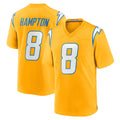 Ndoa LA.Chargers #8 Omarion Hampton Player Gold Home Game Stitched Jerseys