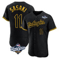Ndoa LA.Dodgers #11 Roki Sasaki Player Black World Series Snake Skin City Limited Elite Home Stitched Jerseys