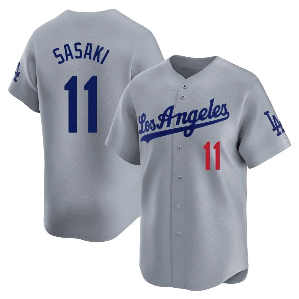 Ndoa LA.Dodgers #11 Roki Sasaki Player Gray Limited Home Stitched Jerseys