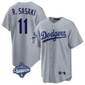 Ndoa LA.Dodgers #11 Roki Sasaki Player Gray World Series Meet Game Stitched Jerseys