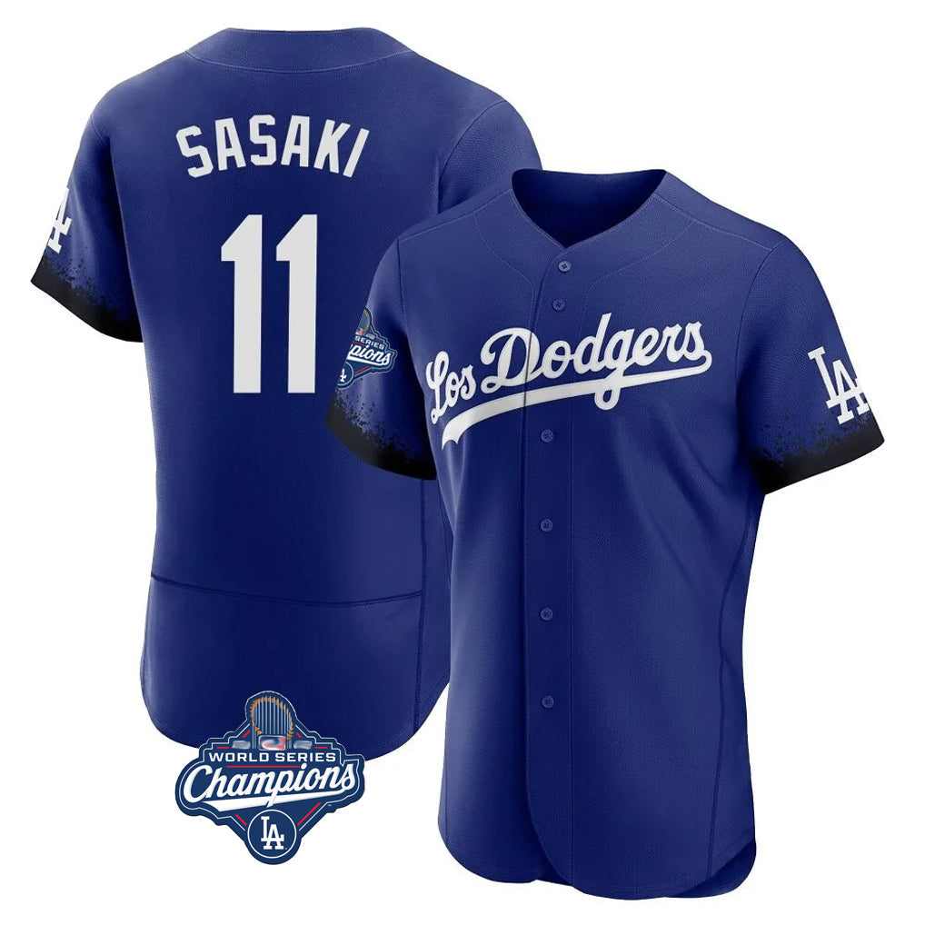 Ndoa LA.Dodgers #11 Roki Sasaki Player Royal World Series Meet City Connect Elite Home Stitched Jerseys