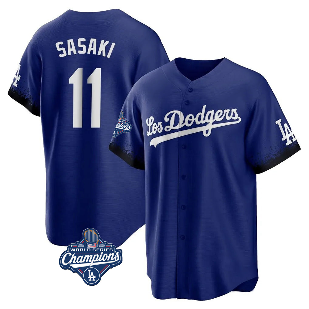 Ndoa LA.Dodgers #11 Roki Sasaki Player Royal World Series Meet City Connect Home Game Stitched Jerseys