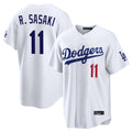 Ndoa LA.Dodgers #11 Roki Sasaki Player White Home Game Stitched Jerseys
