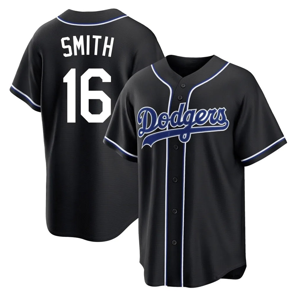 Ndoa LA.Dodgers #16 Will Smith Player Black Carbon Limited Home Stitched Jerseys