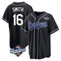 Ndoa LA.Dodgers #16 Will Smith Player Black World Series Carbon Limited Home Stitched Jerseys