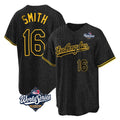 Ndoa LA.Dodgers #16 Will Smith Player Black World Series Snake Skin City Game Home Stitched Jerseys