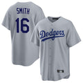 Ndoa LA.Dodgers #16 Will Smith Player Gray Game Stitched Jerseys