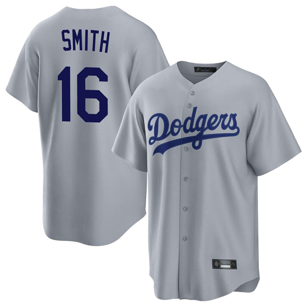 Ndoa LA.Dodgers #16 Will Smith Player Gray Game Stitched Jerseys