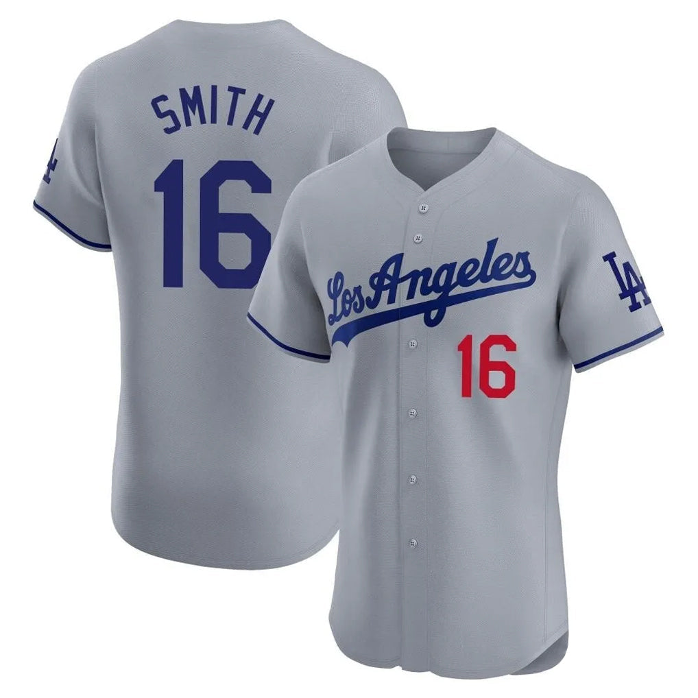 Ndoa LA.Dodgers #16 Will Smith Player Gray Limited Elite Home Stitched Jerseys