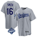 Ndoa LA.Dodgers #16 Will Smith Player Gray World Series Meet Game Stitched Jerseys