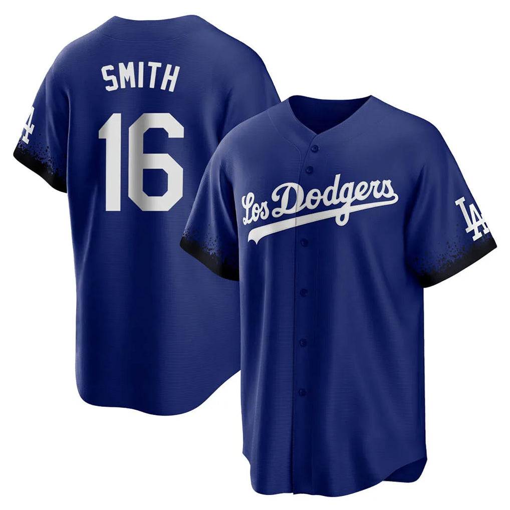 Ndoa LA.Dodgers #16 Will Smith Player Royal City Connect Home Game Stitched Jerseys