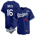 Ndoa LA.Dodgers #16 Will Smith Player Royal World Series Limited Home Stitched Jerseys