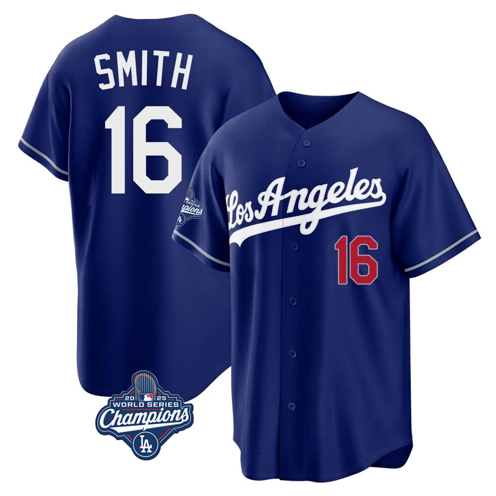 Ndoa LA.Dodgers #16 Will Smith Player Royal World Series Meet Game Home Stitched Jerseys