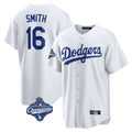Ndoa LA.Dodgers #16 Will Smith Player White World Series Meet Game Home Stitched Jerseys