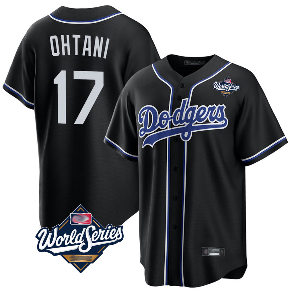 Ndoa LA.Dodgers #17 Shohei Ohtani Player Black World Series Carbon Limited Home Stitched Jerseys