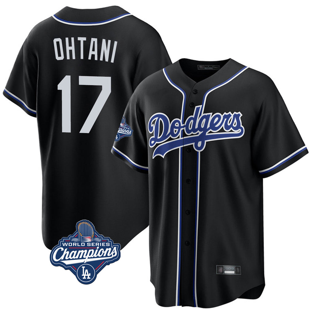 Ndoa LA.Dodgers #17 Shohei Ohtani Player Black World Series Meet Carbon Limited Home Stitched Jerseys