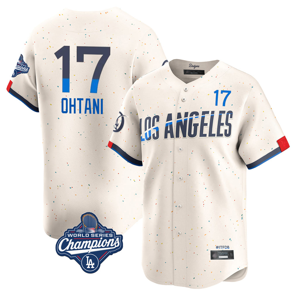 Ndoa LA.Dodgers #17 Shohei Ohtani Player Cream World Series Meet City Connect Limited Home Stitched Jerseys