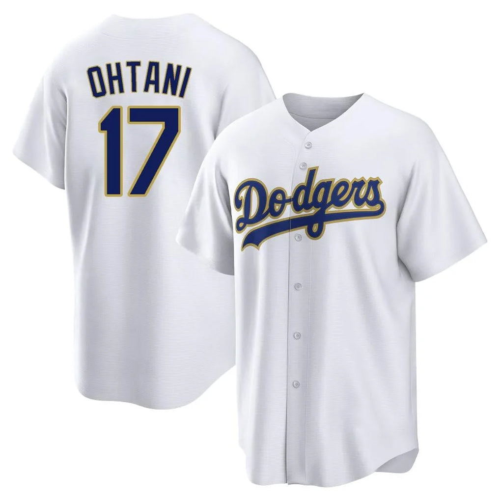 Ndoa LA.Dodgers #17 Shohei Ohtani Player Gold White 2026 Collection Stadium Game Stitched Jerseys