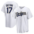 Ndoa LA.Dodgers #17 Shohei Ohtani Player Gold White 2026 Collection Stadium Game Stitched Jerseys