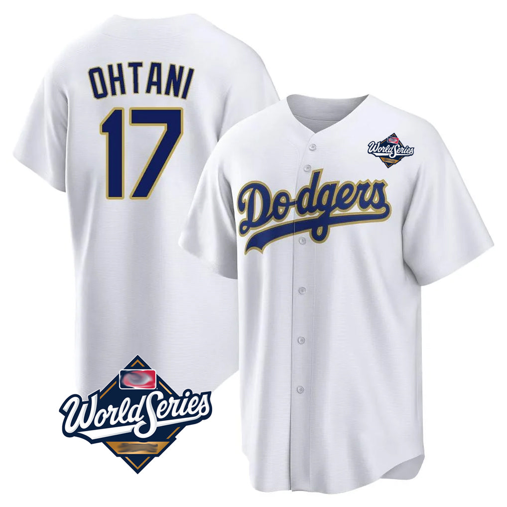 Ndoa LA.Dodgers #17 Shohei Ohtani Player Gold White World Series 2026 Collection Stadium Game Stitched Jerseys
