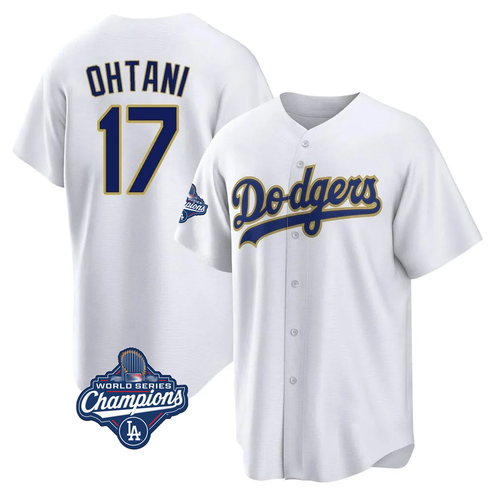 Ndoa LA.Dodgers #17 Shohei Ohtani Player Gold White World Series Meet 2026 Collection Stadium Game Stitched Jerseys