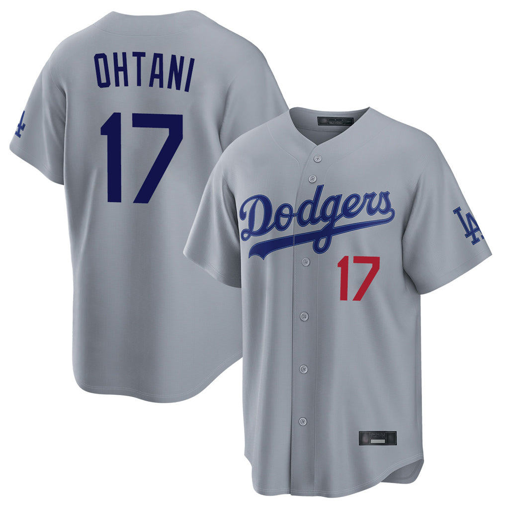 Ndoa LA.Dodgers #17 Shohei Ohtani Player Gray Game Home Stitched Jerseys