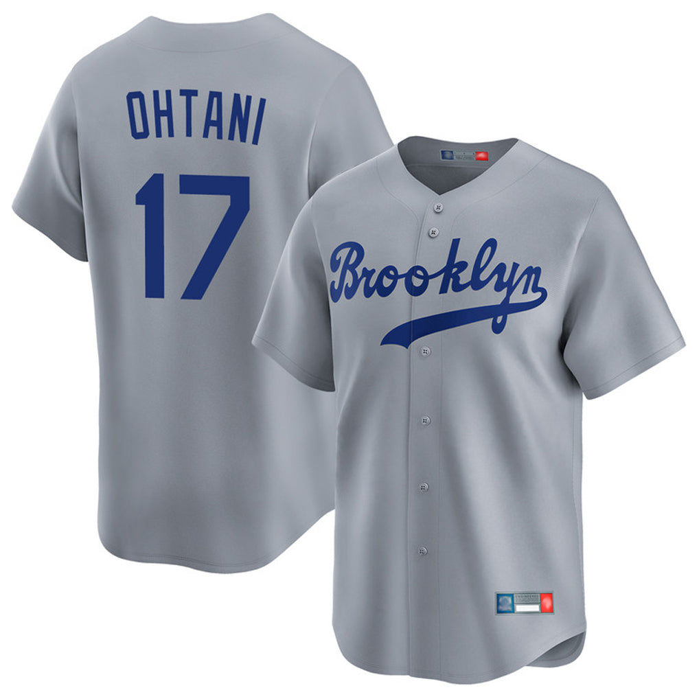 Ndoa LA.Dodgers #17 Shohei Ohtani Player Gray Game Limited Home Stitched Jerseys