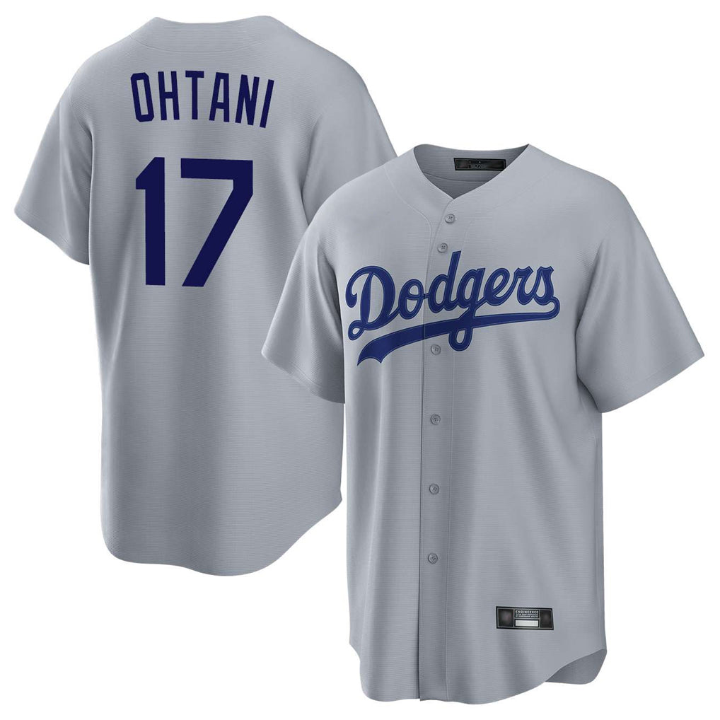 Ndoa LA.Dodgers #17 Shohei Ohtani Player Gray Game Stitched Jerseys