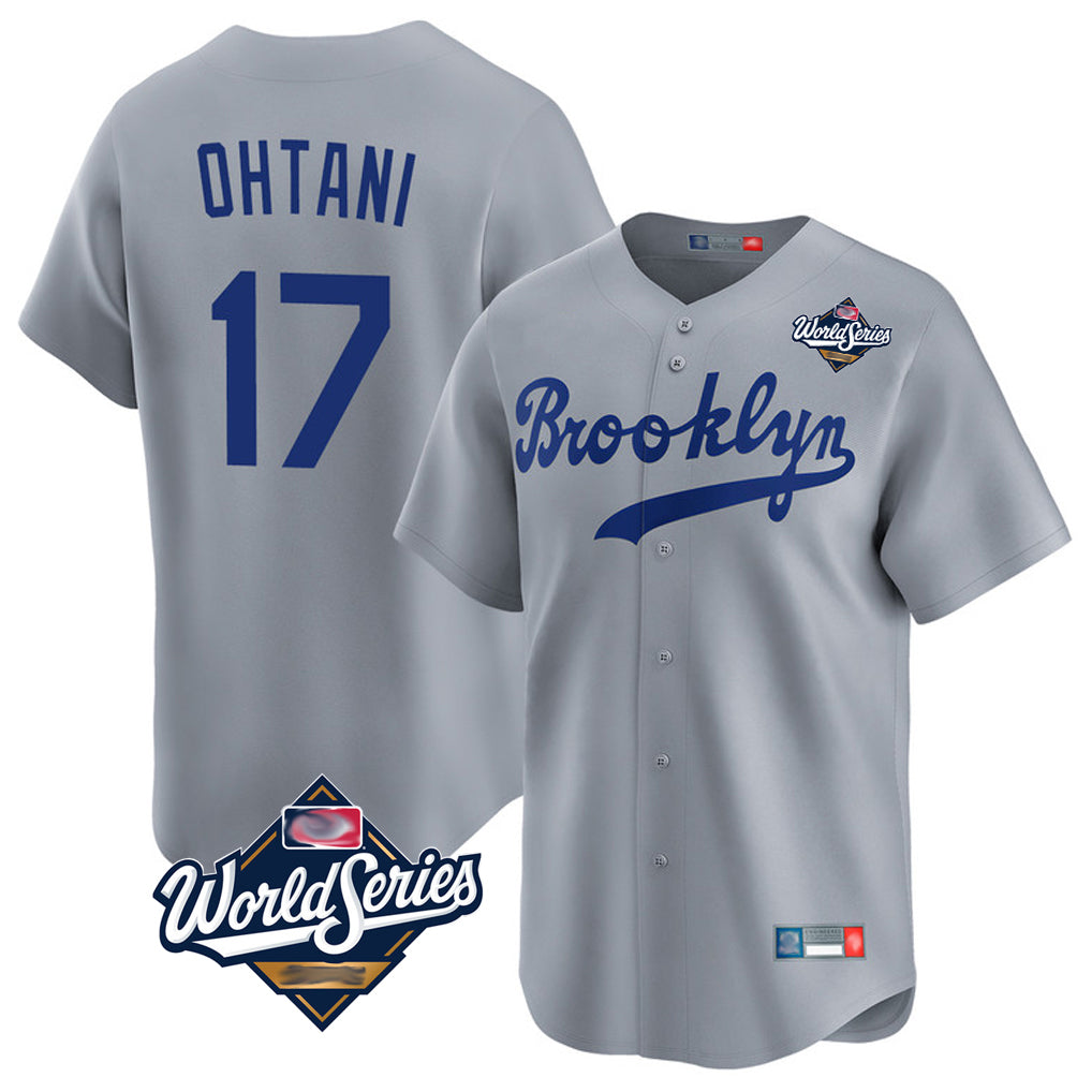 Ndoa LA.Dodgers #17 Shohei Ohtani Player Gray World Series Game Limited Home Stitched Jerseys