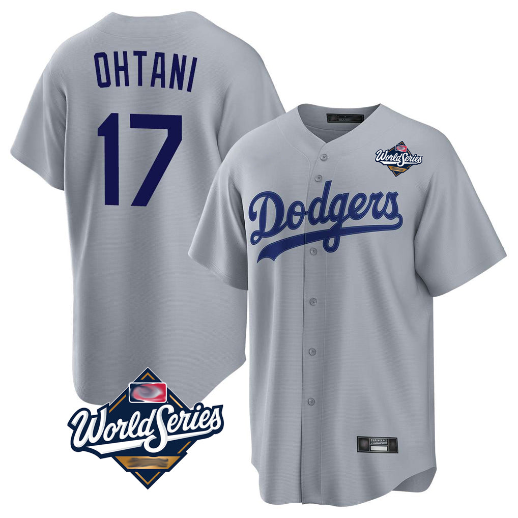 Ndoa LA.Dodgers #17 Shohei Ohtani Player Gray World Series Game Stitched Jerseys