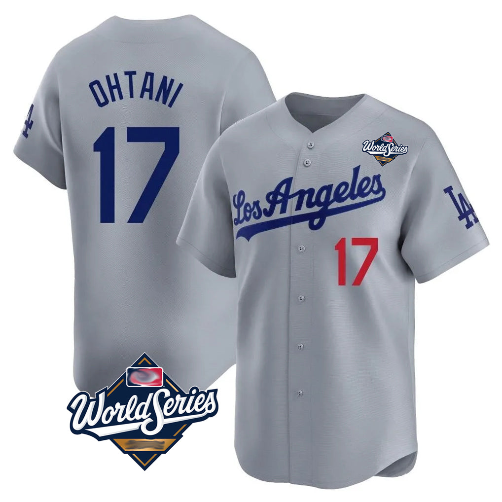 Ndoa LA.Dodgers #17 Shohei Ohtani Player Gray World Series Limited Home Stitched Jerseys