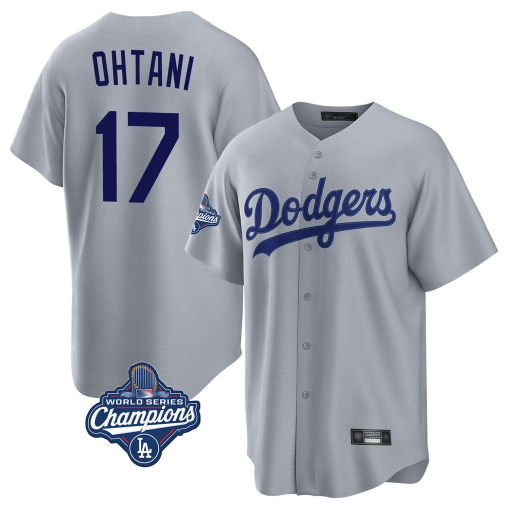 Ndoa LA.Dodgers #17 Shohei Ohtani Player Gray World Series Meet Game Stitched Jerseys