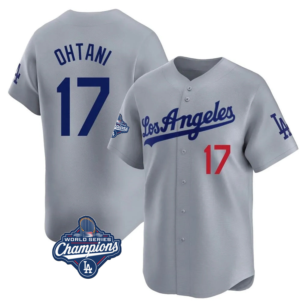 Ndoa LA.Dodgers #17 Shohei Ohtani Player Gray World Series Meet Limited Home Stitched Jerseys