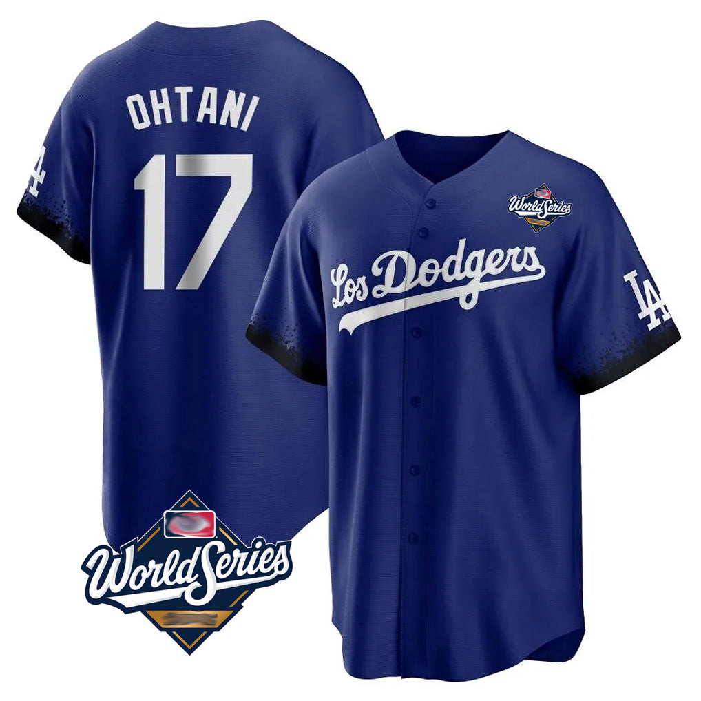 Ndoa LA.Dodgers #17 Shohei Ohtani Player Royal World Series City Connect Home Game Stitched Jerseys
