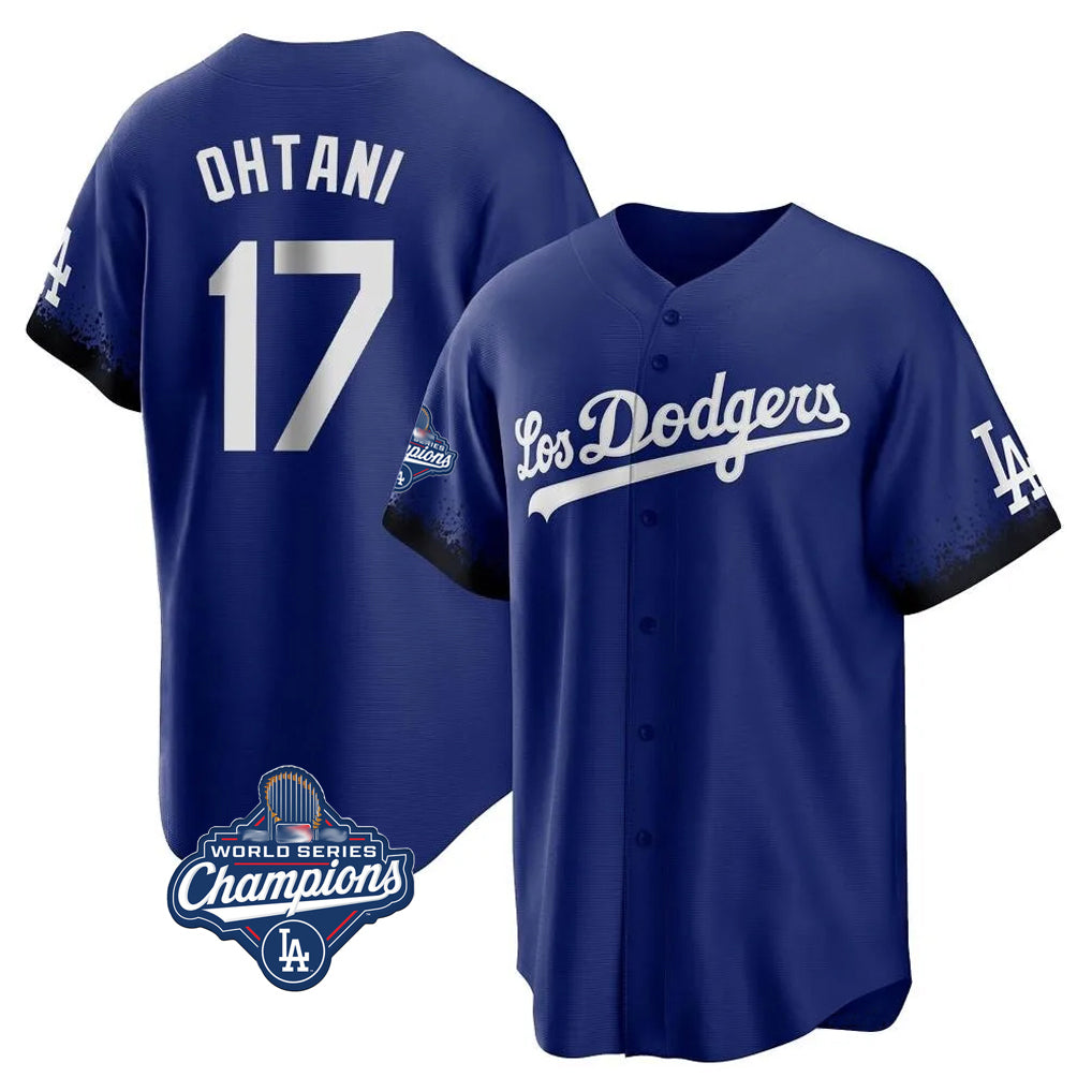 Ndoa LA.Dodgers #17 Shohei Ohtani Player Royal World Series Meet City Connect Home Game Stitched Jerseys