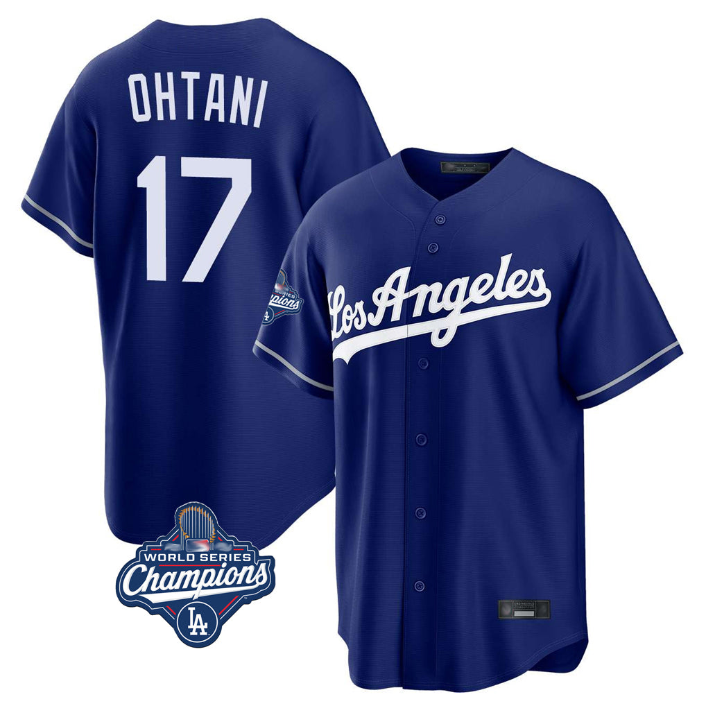 Ndoa LA.Dodgers #17 Shohei Ohtani Player Royal World Series Meet Game Stitched Jerseys